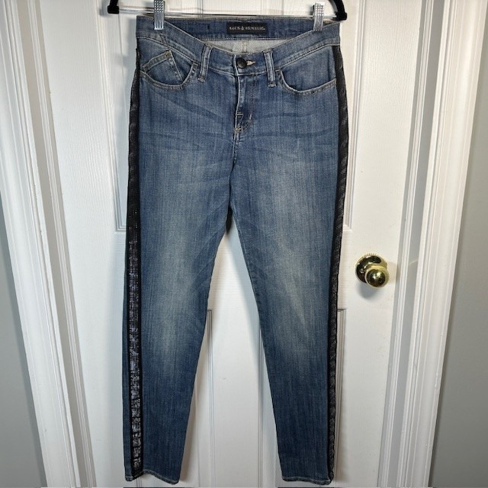 Rock‎ Republic Berlin 6M Embellished Skinny Jeans Rhinestone Accent Denim Pants